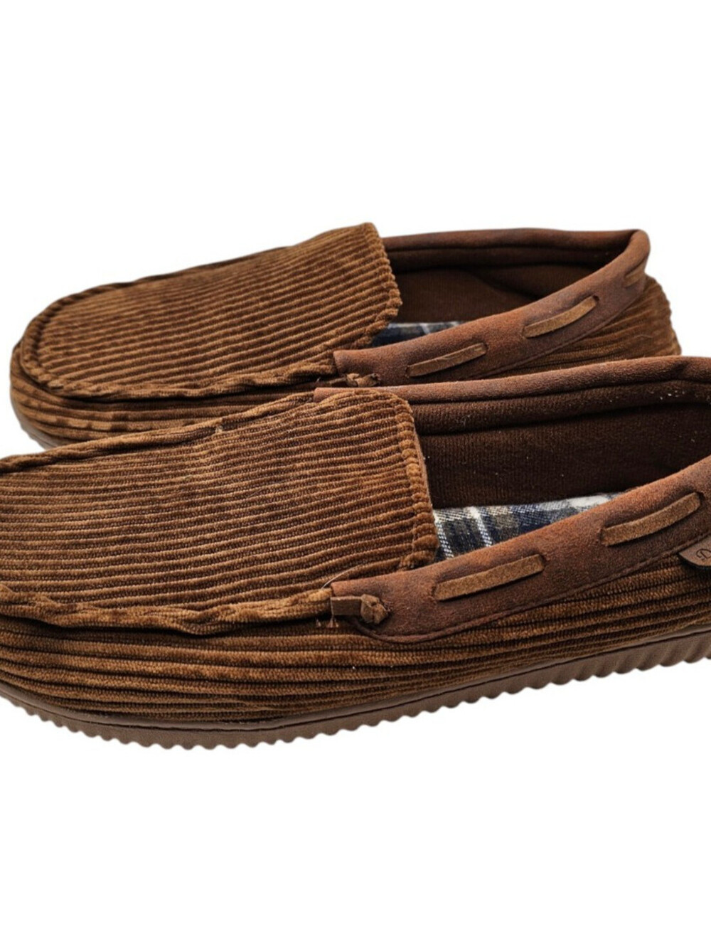 Dearfoams Men's Corduroy Moccasin Slippers Sz L US 11-12